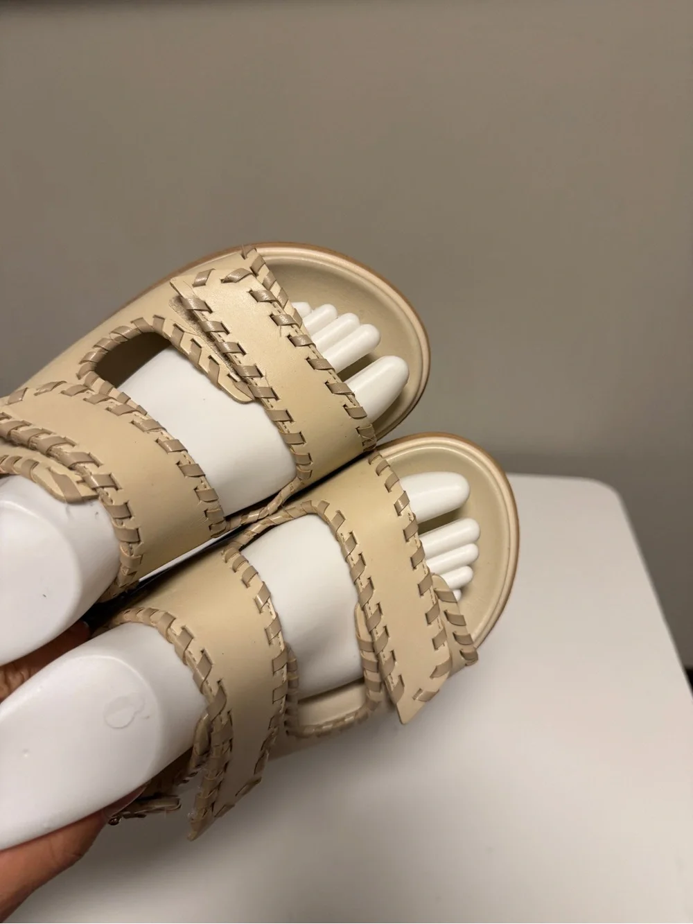 Alohas Barrel Chunky Two-Strap Sandals Stone Women’s EU 37 US 6.5 UK 4
